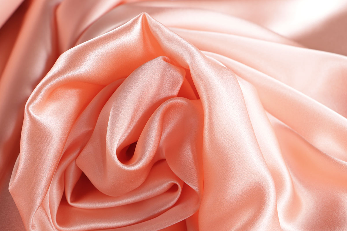 Peach pink silk crepe satin for lingerie and underwear | new tess