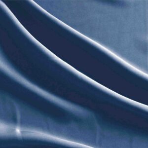 Tessuto Unito Microfibra Fluida Blu Jeans in Poliestere per Abito, Giacca, Gonna, Pantalone, Spolverino.