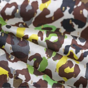 Green, Multicolor, Yellow Polyester, Viscose Animals Print fabric for Dress, Shirt.