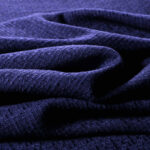 Tissu Tweed Bleu en Laine, Polyester pour Jupe, Robe, Veste.