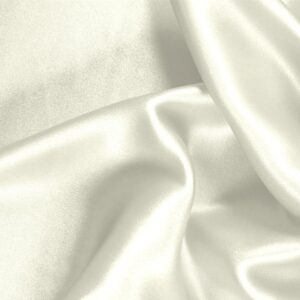 Ivory White Silk Crêpe Satin Plain fabric for Ceremony Dress, Dress, Party dress, Shirt, Skirt, Underwear, Wedding dress.