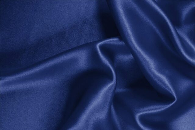 Sapphire Blue Silk Crêpe Satin Plain fabric for Ceremony Dress, Dress, Party dress, Shirt, Skirt, Underwear.