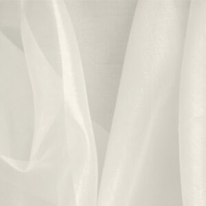 Tissu Uni Organza Blanc lait en Soie pour Chemise, Robe, Robe de cérémonie, Robe de mariée, Robe de soirée.