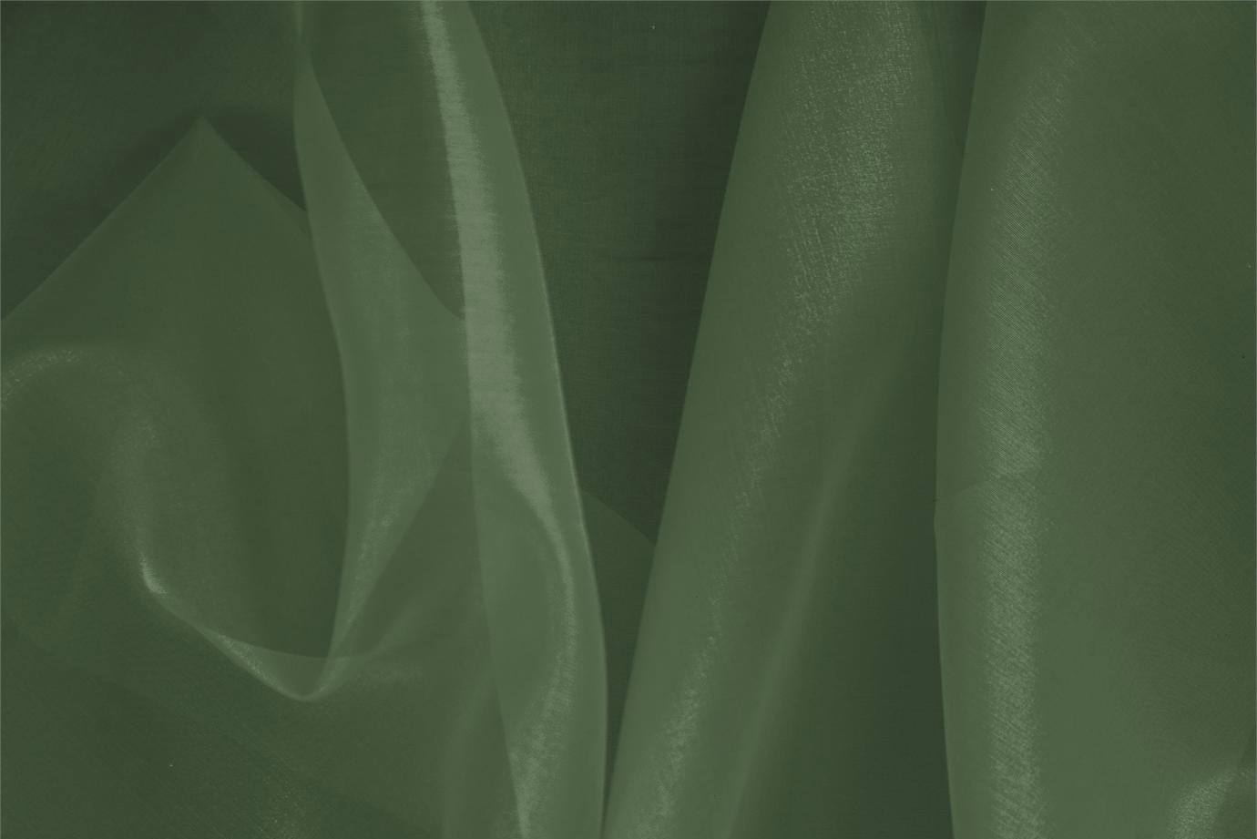 Tissu Organza Vert Chêne En Soie Pour Vêtements