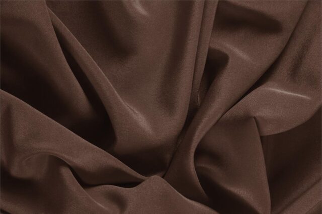Dark Brown Silk Crêpe de Chine Plain fabric for Dress, Shirt, Underwear.