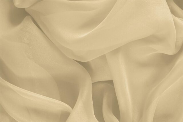Almond Beige Silk Chiffon Plain fabric for Ceremony Dress, Dress, Party dress, Shirt, Wedding dress.