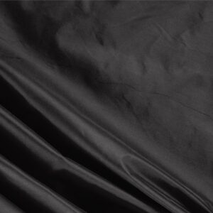Tissu Uni Taffetas Noir en Soie pour Robe, Robe de cérémonie, Robe de soirée, Veste, Veste-Manteau légère.